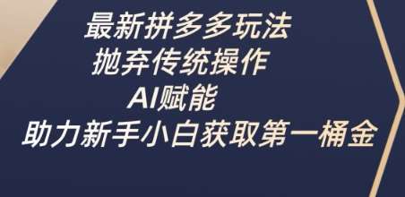 最新拼多多玩法，抛弃传统操作，AI赋能，助力新手小白获取第一桶金-领学通
