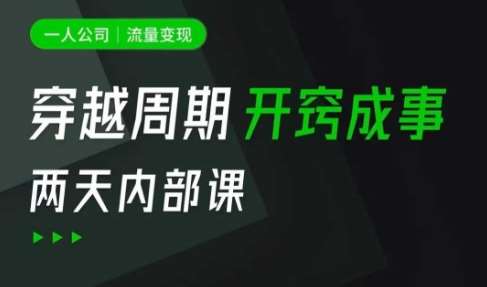 一人公司：流量变现课，一人公司的方法模型拆解， 拆解富人思维，流量思维，小老板思维等-领学通