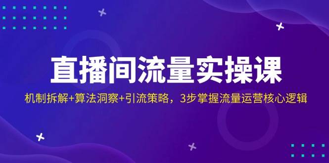 （14122期）直播间流量实操课：机制拆解+算法洞察+引流策略，3步掌握流量运营核心逻辑-领学通