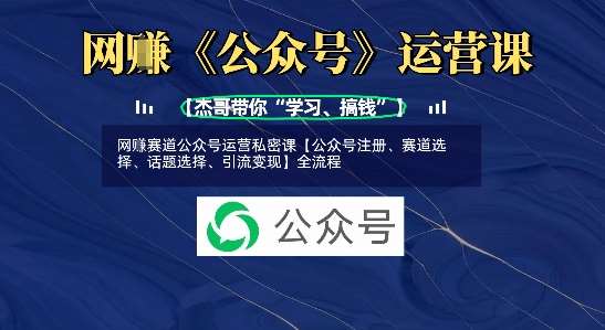 网创赛道公众号运营私密课【公众号注册、赛道选择、话题选择、引流变现】全流程-领学通