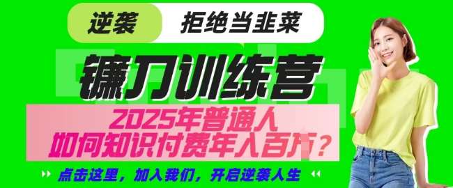 【网创项目终点站-镰刀训练营超级IP合伙人】25年普通人如何通过知识付费实现逆袭【揭秘】-领学通