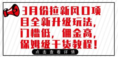 3月份拉新风口项目全新升级玩法，门槛低，佣金高，保姆级干货教程-领学通