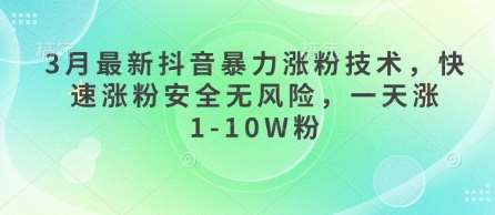 3月最新抖音暴力涨粉技术，快速涨粉安全无风险，一天涨1-10W粉-领学通