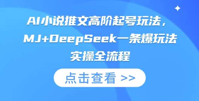 AI小说推文高阶起号玩法，MJ+DeepSeek一条爆玩法实操全流程-领学通