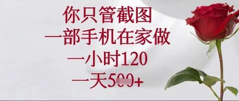 你只管截图，一部手机在家操作，一小时120.一天5张【揭秘】-领学通