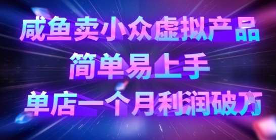 咸鱼卖小众虚拟产品，简单易上手，单店一个月利润破W-领学通