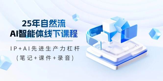 25年自然流AI智能体线下课程，IP+AI先进生产力杠杆(笔记+课件+录音)-领学通