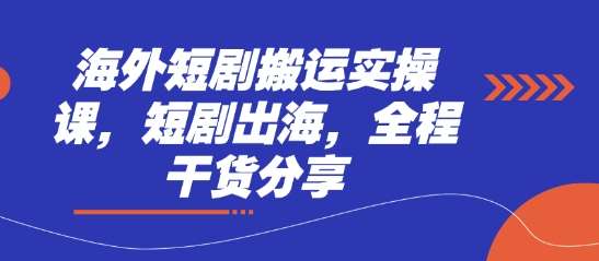 海外短剧搬运实操课，短剧出海，全程干货分享-领学通