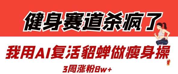 健身赛道杀疯了？我用AI复活貂蝉做瘦身操，3周涨粉8W-领学通