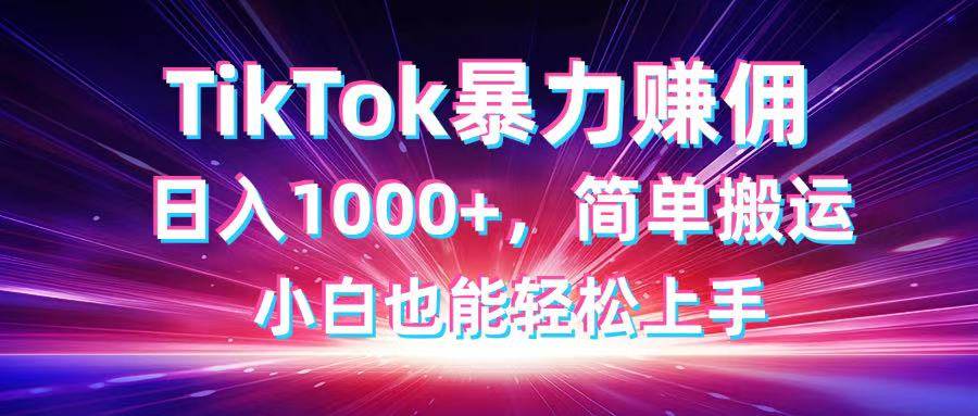 （14402期）TikTok搬运暴力赚佣，日入1000+，简单搬运，小白也能轻松上手-领学通