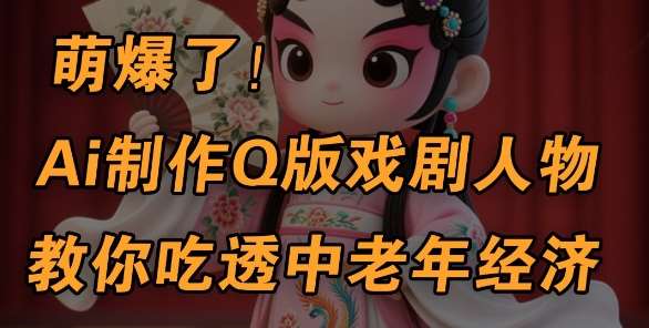 用Ai制作Q版戏剧人物，手把手教你吃透中老年经济，5分钟一个成品，多渠道变现-领学通