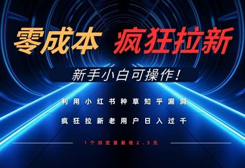 利用小红书种草知乎漏洞，零成本疯狂拉新日入数张，新手小白可操作-领学通