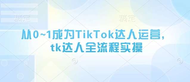 从0~1成为TikTok达人运营，tk达人全流程实操-领学通