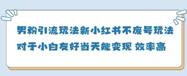 男粉引流玩法(新)，玩法友好做的好当天就能变现-领学通