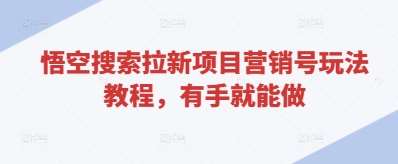 悟空搜索拉新项目营销号玩法教程，有手就能做-领学通