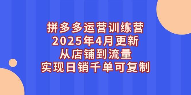 （14469期）拼多多运营训练营2025年4月更新，从店铺到流量，实现日销千单可复制-领学通