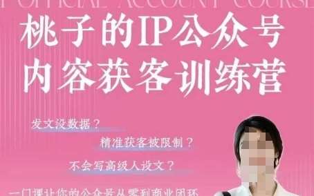 桃子IP公众号内容获客训练营(第3期)，一门让你公众号从0到商业闭环的课程-领学通