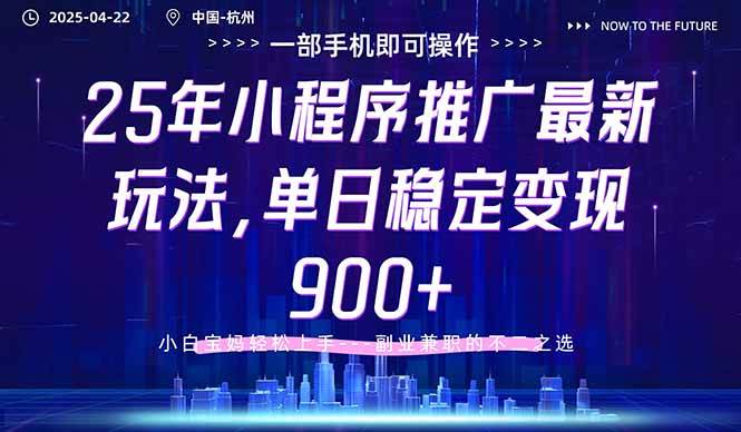 （14494期）25年小程序推广最新玩法，单日稳定变现900+，小白轻松上手-领学通