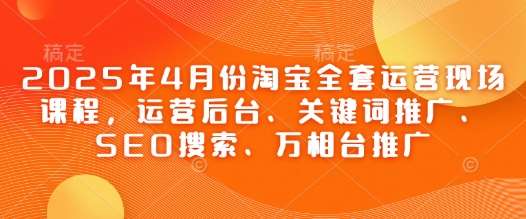 2025年4月份淘宝全套运营现场课程，运营后台、关键词推广、SEO搜索、万相台推广-领学通