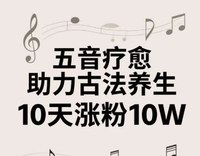 古法五音养生教程，五音疗愈的视频的制作方法，2-4小时就能学会，作者10天涨粉10W-领学通