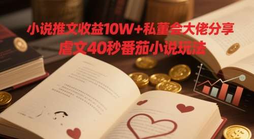 小说推文收益10W+私董会大佬分享，虐文40秒番茄小说玩法-领学通