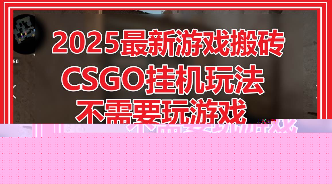 2025最新游戏搬砖，CSGO挂机，不需要玩游戏，实现真挂机，月入1W+-领学通