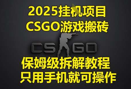 2025挂G项目，CSGO游戏搬砖，保姆级拆解教程，只用手机就可操作【揭秘】-领学通