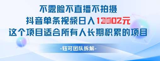 不露脸不直播不拍摄抖音单条视频日入1k+这个项目适合所有人长期积累的项目-领学通