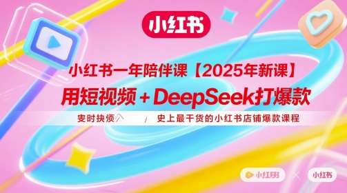 小红书一年陪伴课【2025年新课】，用短视频+deepSeek打爆款，史上最干货的小红书店铺爆款课程-领学通
