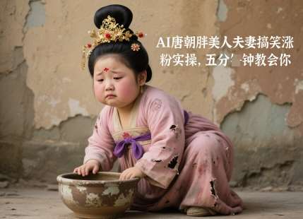 AI唐朝胖美人夫妻搞笑涨粉实操，五分钟教会你-领学通