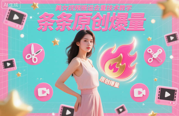 美女视频搬运去重技术教学,条条原创爆量-领学通