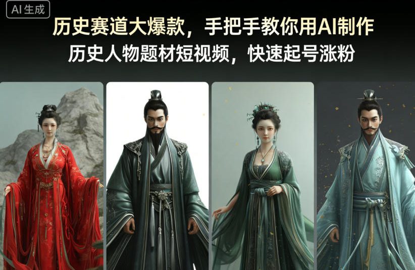 历史赛道大爆款,手把手教你用AI制作历史人物题材短视频,快速起号涨粉-领学通