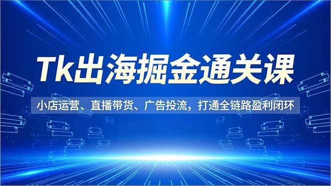 (16820期)Tk出海掘金通关课,小店运营、直播带货、广告投流,打通全链路盈利闭环-领学通