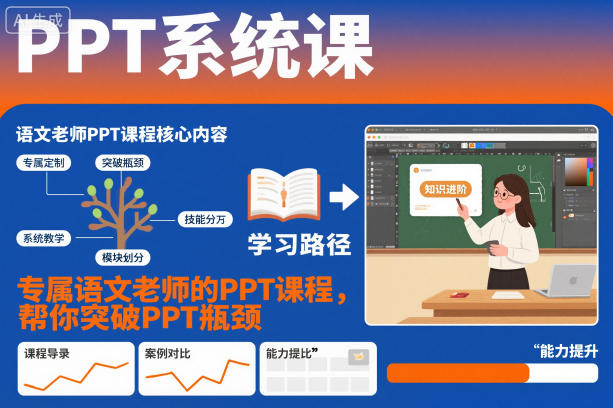 PPT系统课,专属语文老师的PPT课程,帮你突破PPT瓶颈-领学通