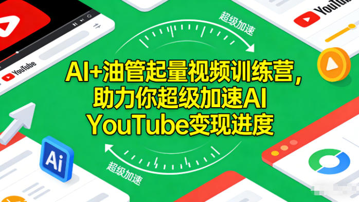AI+油管起量视频训练营,助力你超级加速AI YouTube变现进度-领学通