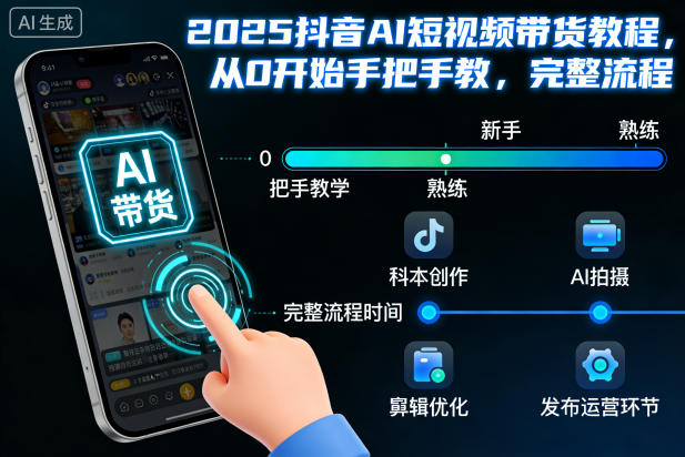 2025抖音AI短视频带货教程,从0开始手把手教,完整流程-领学通