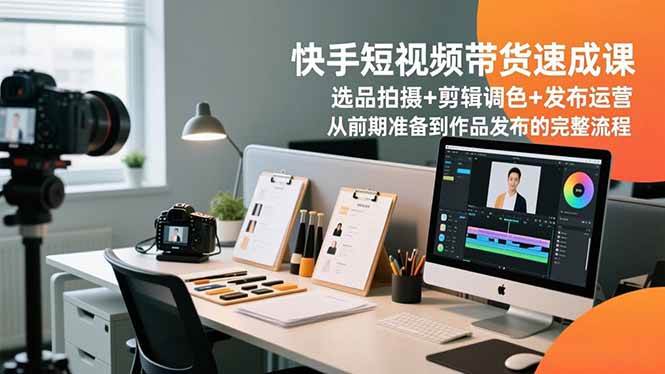 (16752期)快手短视频带货速成课,选品拍摄+剪辑调色+发布运营,从前期准备到作品发布的完整流程-领学通
