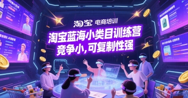 淘宝蓝海小类目训练营， 竞争小，可复制性强-领学通