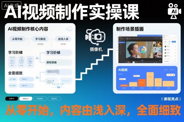 AI视频制作实操课,从零开始,内容由浅入深,全面细致-领学通