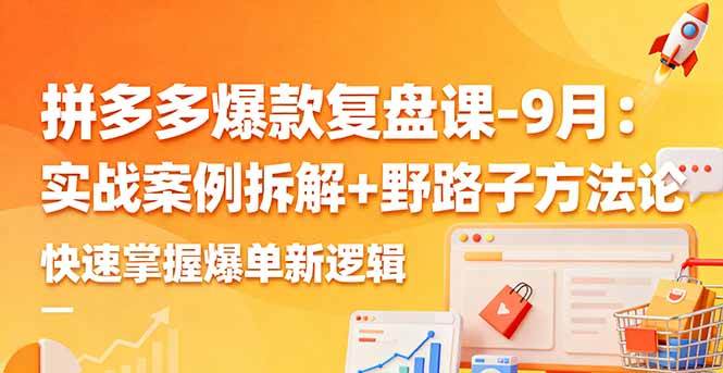 （16176期）拼多多爆款复盘课-9月：实战案例拆解+野路子方法论，快速掌握爆单新逻辑-领学通