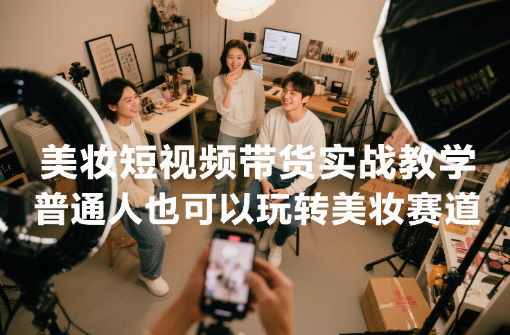 美妆短视频带货实战教学，普通人也可以玩转美妆赛道-领学通