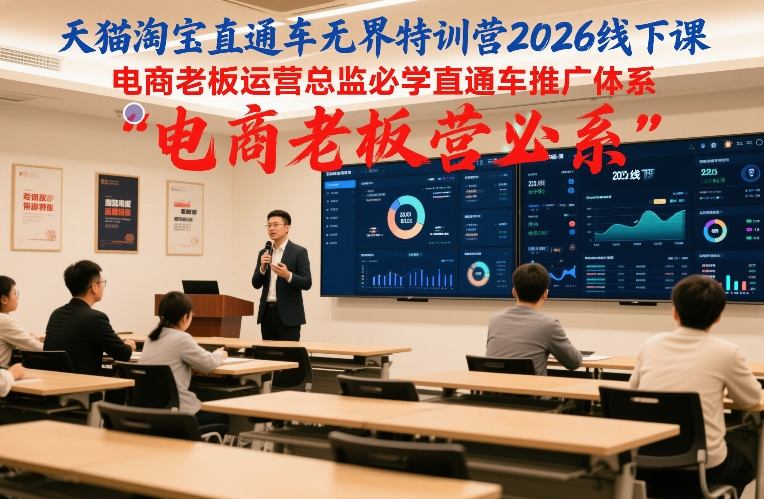 天猫淘宝直通车无界特训营2026线下课，电商老板运营总监必学直通车推广体系-领学通