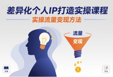差异化个人IP打造实操课程，实操流量变现方法-领学通