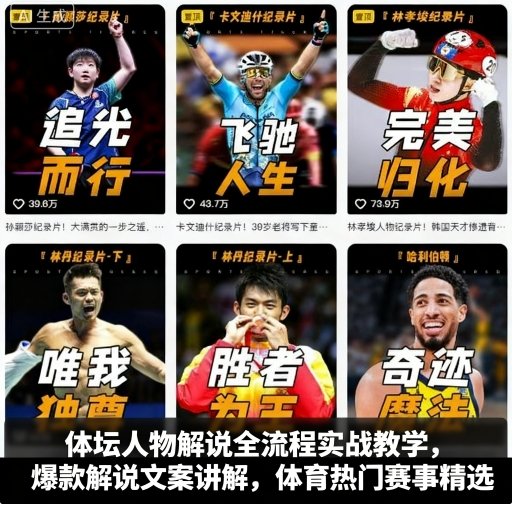 体坛人物解说全流程实战教学，爆款解说文案讲解，体育热门赛事精选-领学通