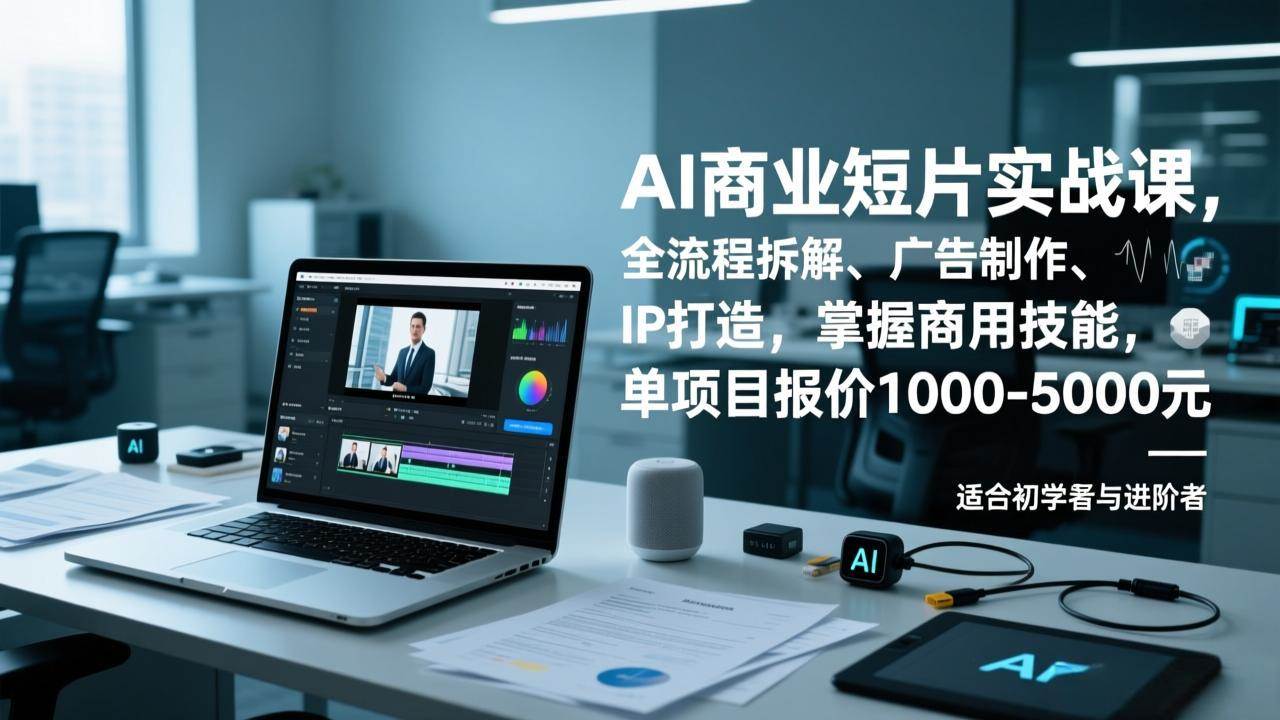 （17050期）AI商业短片实战课，全流程拆解、广告制作、IP打造，掌握商用技能，单项目报价1000-5000元-领学通