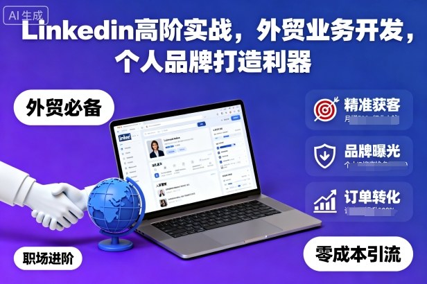 Linkedin高阶实战,外贸业务开发,个人品牌打造利器-领学通
