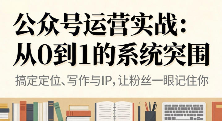 公众号运营实战,从定位到变现的全流程,从0到1的系统突围-领学通