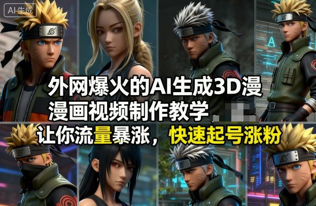 外网爆火的AI生成3D漫画视频制作教学,让你流量暴涨,快速起号涨粉!-领学通