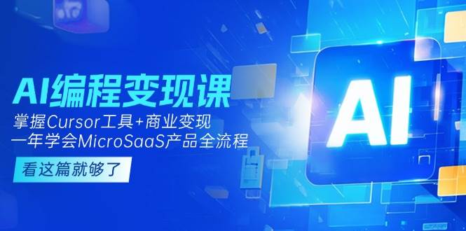 （15063期）AI编程变现课：掌握Cursor工具+商业变现，一年学会MicroSaaS产品全流程-领学通