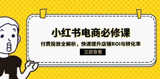 小红书电商必修课：付费投放全解析，快速提升店铺ROI与转化率-领学通